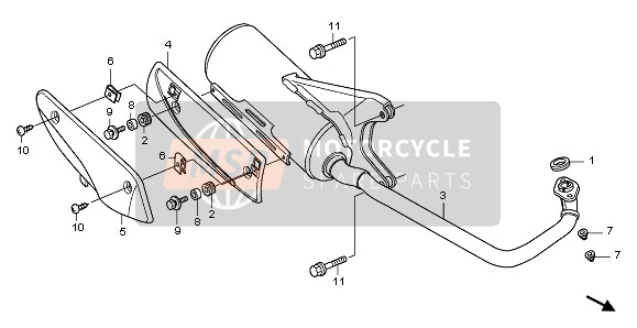 Honda NHX110WH 2010 Silencieux d'échappement pour un 2010 Honda NHX110WH